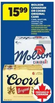 Real Canadian Superstore Molson Canadian or Coors Original Cans offer
