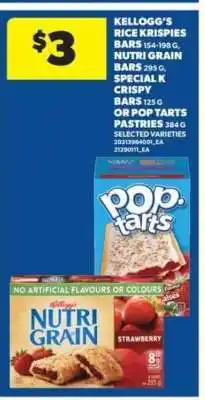 Real Canadian Superstore Kellogg's Rice Krispies Bars, Nutri Grain Bars, Special K Crispy Bars, or Pop Tarts Pastries offer