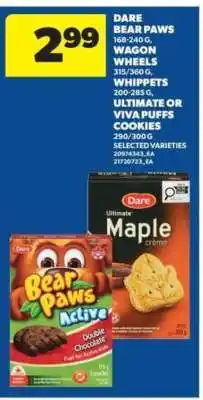 Real Canadian Superstore Dare Bear Paws, Wagon Wheels, Whippets, Ultimate or Viva Puffs Cookies offer
