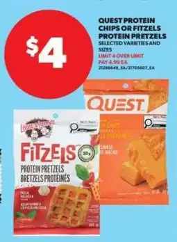 Real Canadian Superstore Quest Protein Chips or Fitzels Protein Pretzels offer