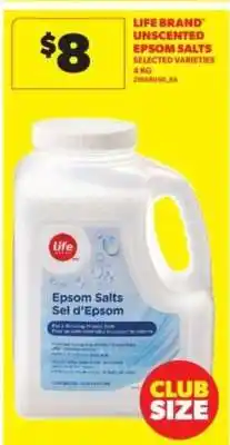 Real Canadian Superstore Life Brand Unscented Epsom Salts offer
