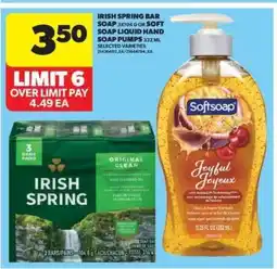 Real Canadian Superstore Irish Spring Bar Soap or Soft Soap Liquid Hand Soap Pumps offer