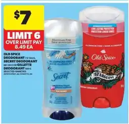 Real Canadian Superstore Old Spice, Secret, or Gillette Deodorant offer