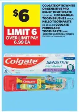 Real Canadian Superstore Colgate Optic White or Sensitive Pro Relief Toothpaste offer