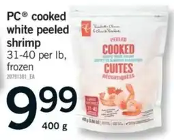 Fortinos PC cooked white peeled shrimp offer