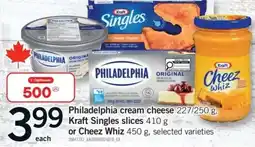 Fortinos Philadelphia cream cheese, kraft singles slices or cheez whiz offer