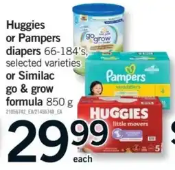 Fortinos Huggies or Pampers diapers or similac go & grow formula offer