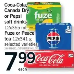 Fortinos Coca-Cola, Canada Dry or Pepsi offer