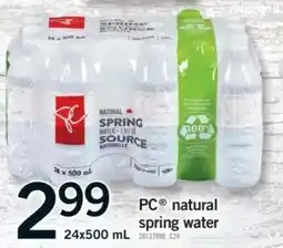 Fortinos PC natural spring water offer