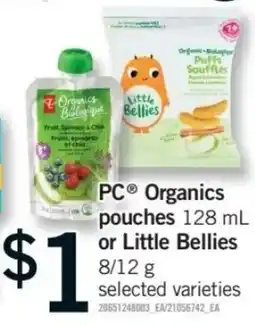 Fortinos PC Organics pouches offer