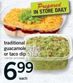 Fortinos Traditional guacamole or taco dip offer