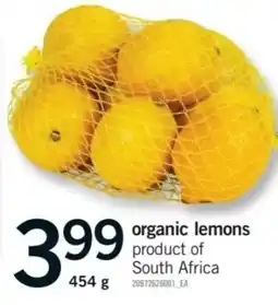 Fortinos Organic lemons offer