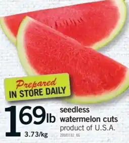 Fortinos Seedless watermelon cuts offer