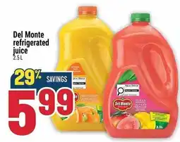 Marché Adonis Del Monte refrigerated juice offer