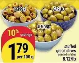 Marché Adonis Stuffed green olives offer