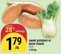 Marché Adonis Sweet potatoes or anise fennel offer