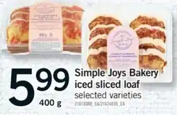 Fortinos Simple Joys Bakery iced sliced loaf offer