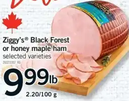 Fortinos Ziggy's Black Forest or honey maple ham offer