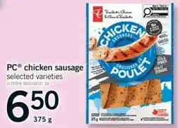 Fortinos PC chicken sausage offer