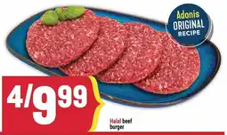 Marché Adonis Halal beef burger offer