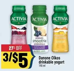 Marché Adonis Danone Oîkos drinkable yogurt offer