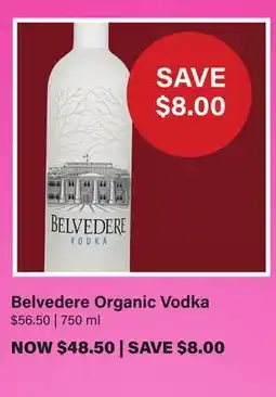 LCBO Belvedere Organic Vodka offer