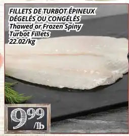 Supermarché PA FILLETS DE TURBOT ÉPINEUX DÉGELÉS OU CONGÉLÉS | THAWED OR FROZEN SPINY TURBOT FILLETS offer