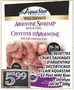 Supermarché PA CREVETTES CRUES SAUVAGES D'ARGENTINE DÉCORTICAGE ÉCLAIR AQUASTAR | EZ Peel Wild Raw Shrimps offer