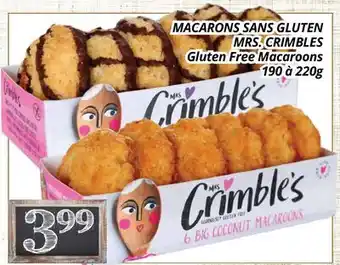 Supermarché PA MACARONS SANS GLUTEN MRS. CRIMBLES | Gluten Free Macaroons offer