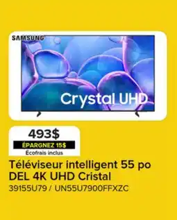 Leon's Samsung Téléviseur intelligent 55 po DEL 4K UHD Cristal UN55U7900FFXZC offer