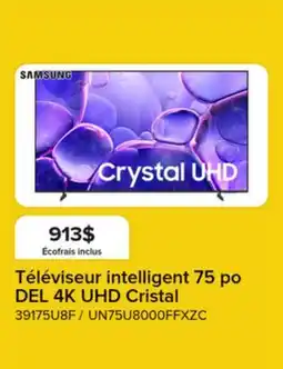Leon's Samsung Téléviseur intelligent 75 po DEL 4K UHD Cristal UN75U8000FFXZC offer