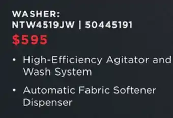 Leon's Amana White Top Load Washer (4.4 Cu.Ft.) - NTW4519JW offer