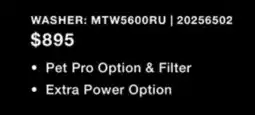 Leon's Maytag Volcano Black Top Load Washer (5.5 Cu. Ft. IEC) - MTW5600RU offer