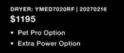 Leon's Maytag Midnight Steel Electric Dryer with Pet Pro (7.4 Cu.Ft.) - YMED7020RF offer