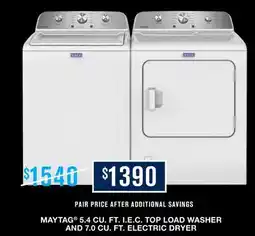 Leon's Whirlpool White Top-Load Washer (5.4 cu. ft.) & Steam Gas Dryer (7.0 cu. ft.) - WTW5057LW/WGD5050LW offer