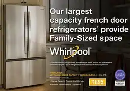 Leon's Whirlpool 36 31 Cu. Ft. Fingerprint Resistant Stainless Steel Refrigerator - WRFF3336SZ offer