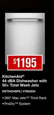 Leon's KitchenAid PrintShield Stainless Dishwasher (44 dBA) - KDTS424SPS offer