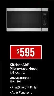Leon's KitchenAid PrintShield Stainless Over-the-Range Microwave (1.9 Cu.ft.) - YKMMS130RPS offer