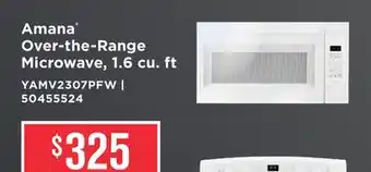 Leon's Amana White Over-the-Range Microwave (1.6 Cu. Ft.) - YAMV2307PFW offer