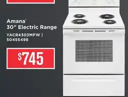 Leon's Amana White Freestanding Electric Range (4.8 Cu. Ft.) - YACR4303MFW offer