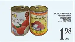 Al Premium Food Mart PACIFIC GOLD/MERILIN LYCHEE IN SYRUP offer