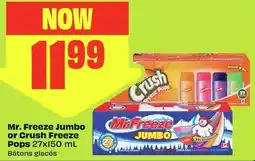 FreshCo Mr. Freeze Jumbo or Crush Freeze Pops offer
