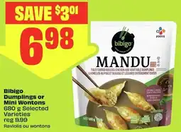 FreshCo Bibigo Dumplings or Mini Wontons offer