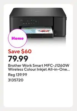Staples Brother Work Smart MFC-J1260W Wireless Colour Inkjet All-in-One Printer offer
