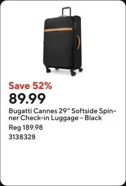 Staples Bugatti Cannes 29 Softside Spinner Check-in Luggage - Black offer