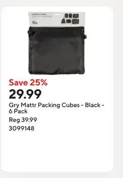 Staples Gry Mattr Packing Cubes - Black offer
