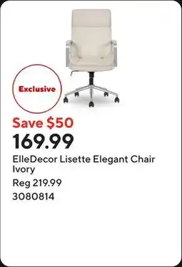 Staples ElleDecor Lisette Elegant Chair Ivory offer