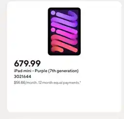 Staples iPad mini - Purple (7th generation) offer