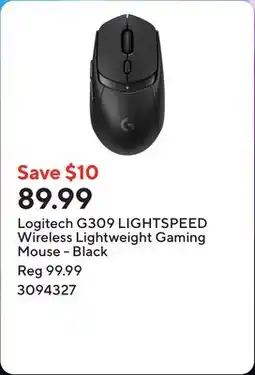 Staples Logitech G309 LIGHTSPEED Wireless Lightweight Gaming Mouse - Black offer