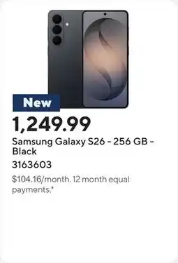Staples Samsung Galaxy S26 - 256 GB - Black offer